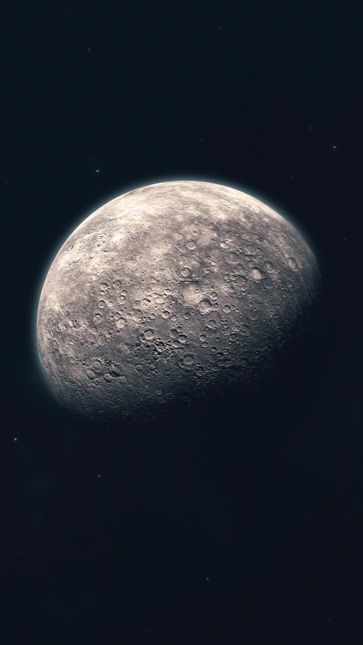 Vertical Tilt Down to Reveal the Planet Mercury