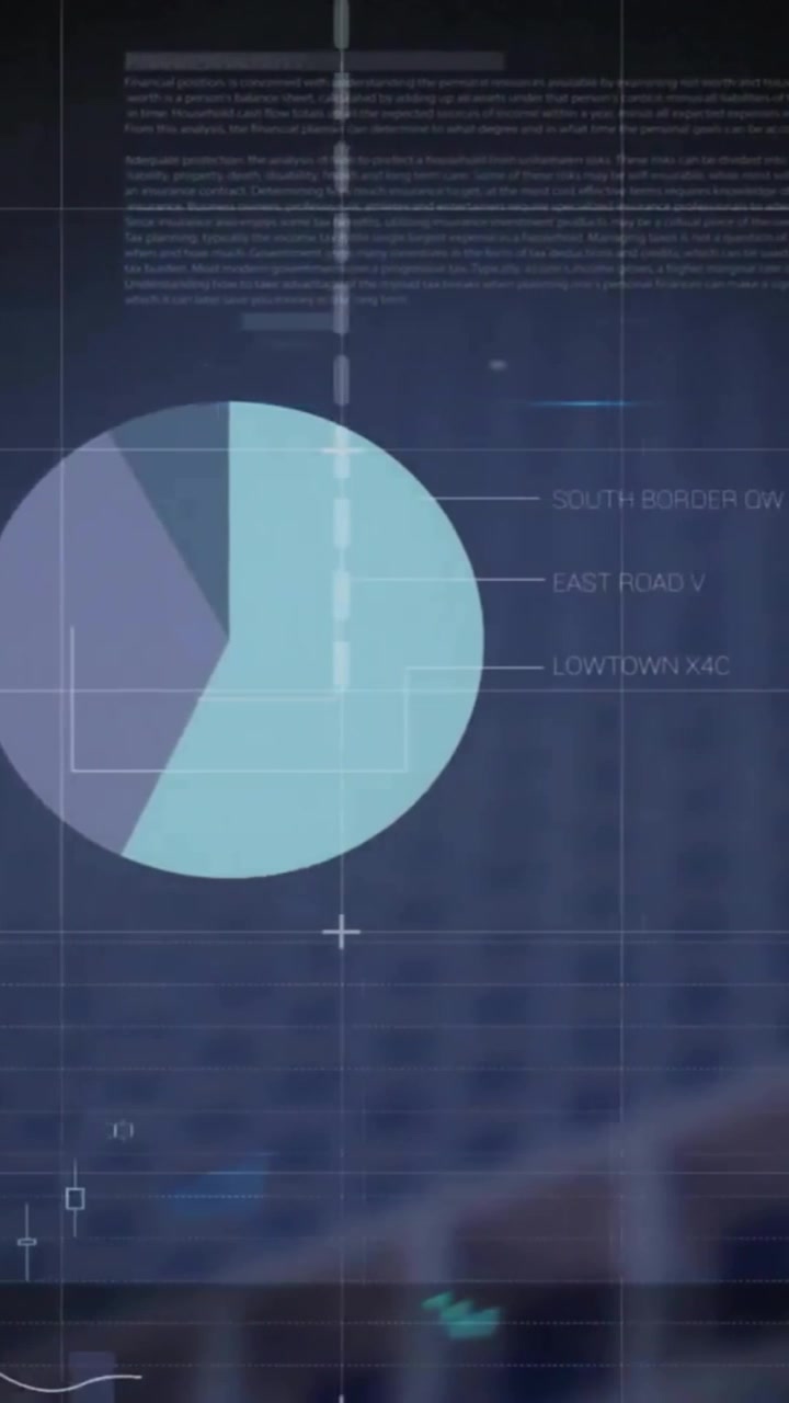 Animation of infographic interface over low angle view of modern building against sky