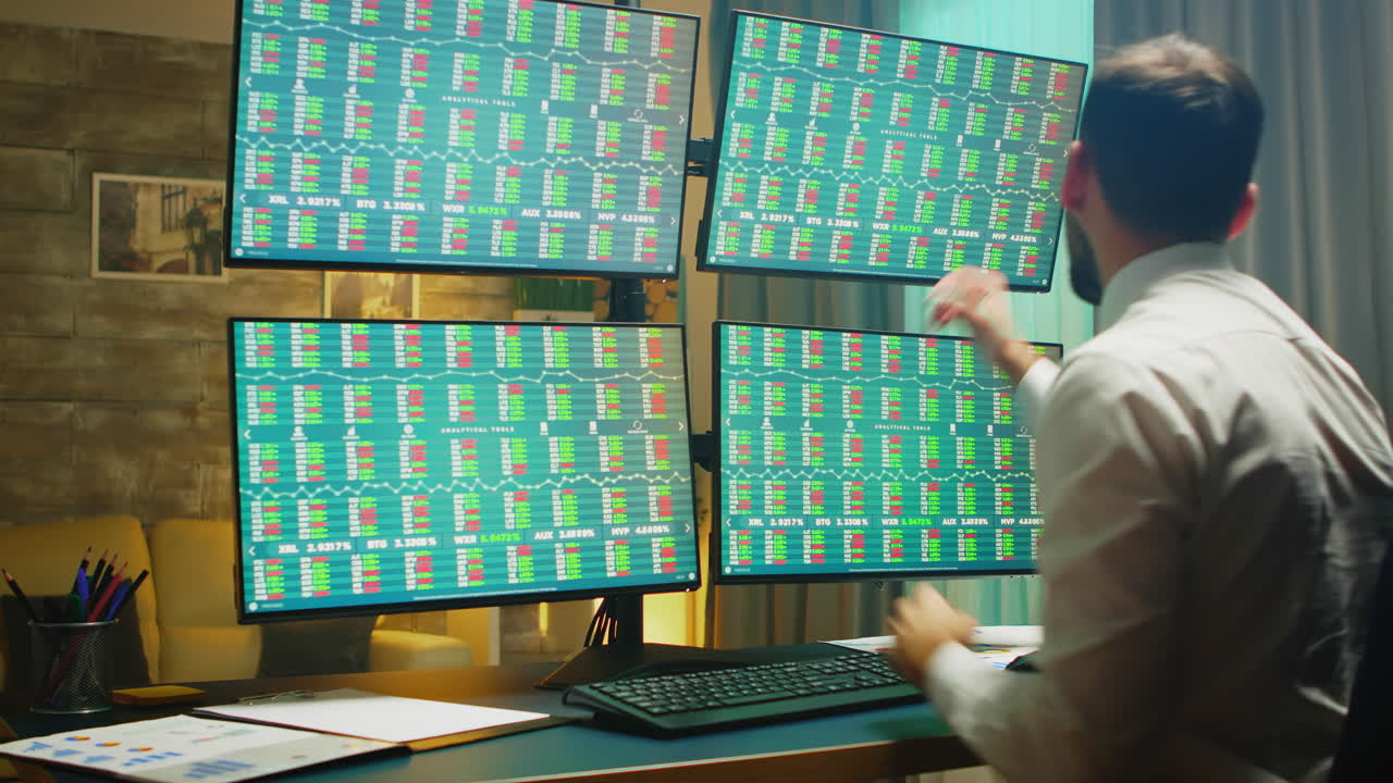 Financial consultant checking the exchange market