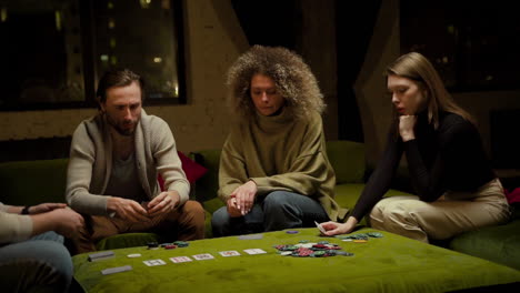 group of friends playing poker