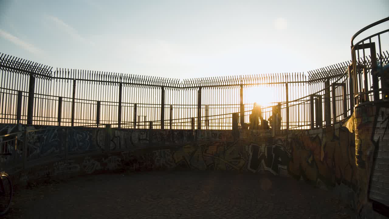 Orange Sunbeams on Historic Flak Tower of Berlin during Summer Sunset