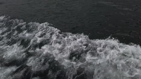 Ferry-Wake-On-Side-Of-Boat-While-Traveling-On-The-Ocean