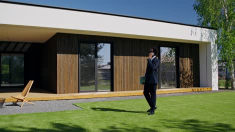 real estate agent discussing property