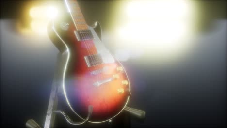 guitarra eléctrica en la oscuridad con luces brillantes