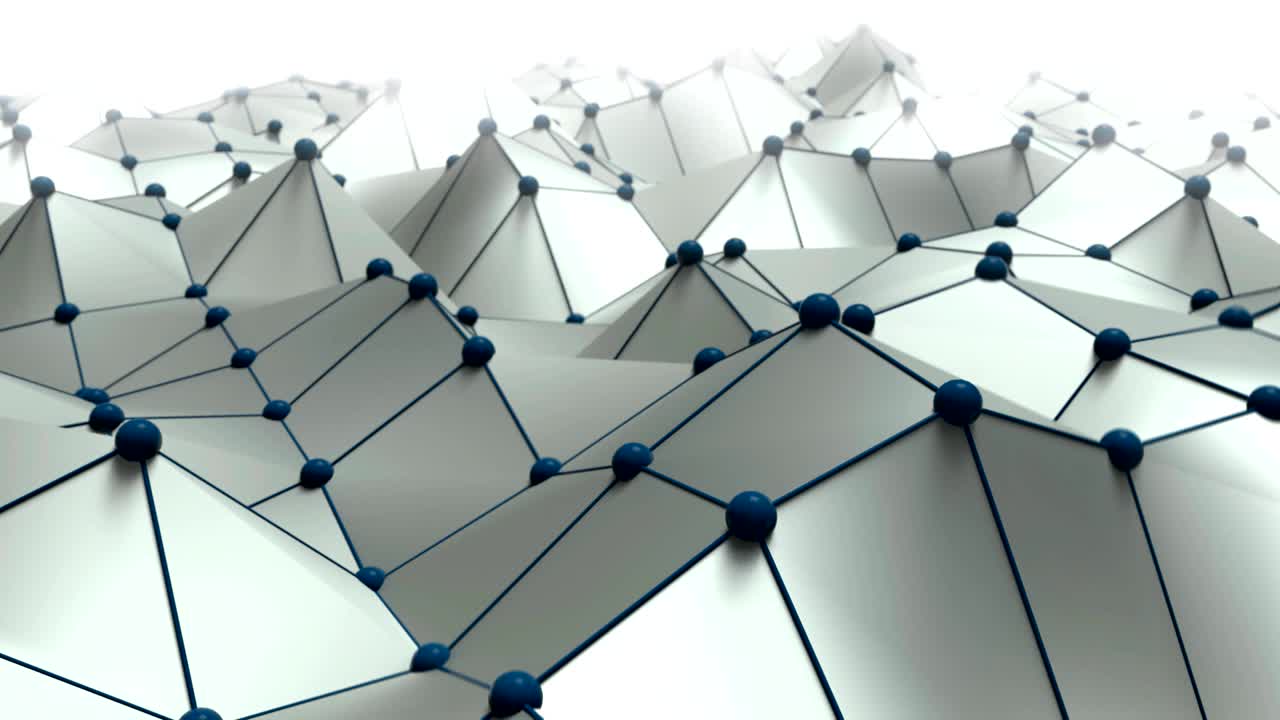 다각형 추상적인 mesh 천천히 파동.