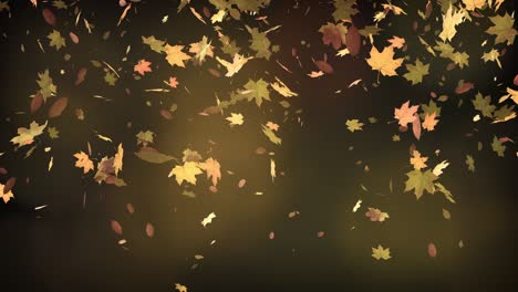 hojas de otoño cayendo sobre un fondo desenfocado
