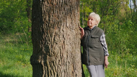 senior woman in a forest