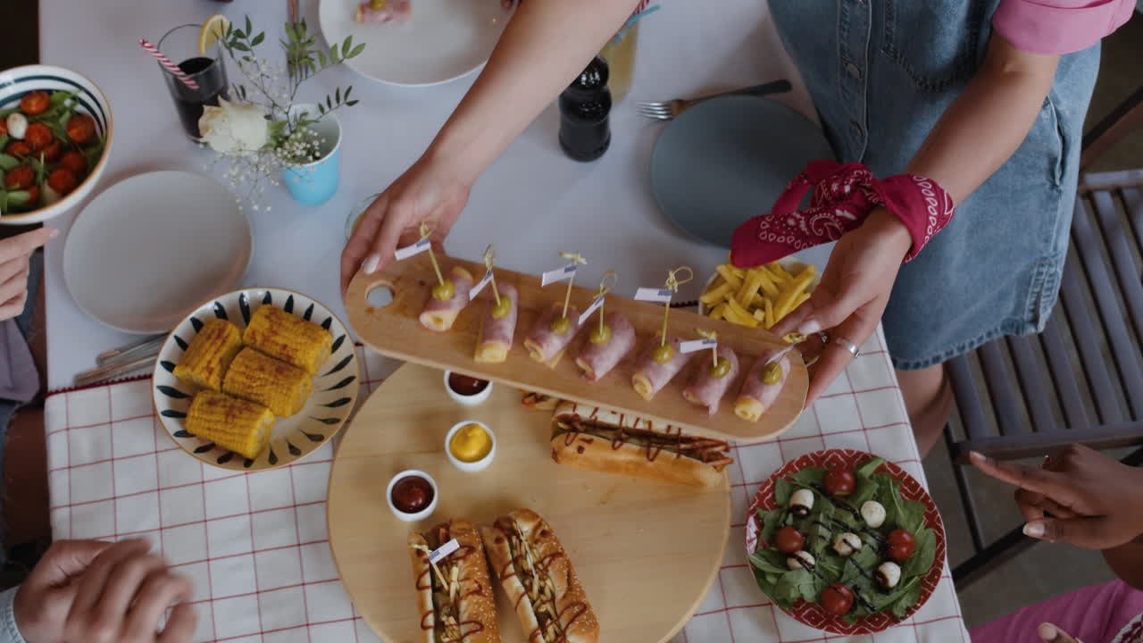 Friends Enjoying a Casual Meal Together