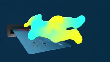 Animation-of-colorful-stain-over-bank-card