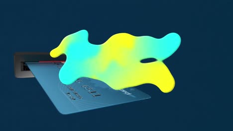 animation of colorful stain over bank card