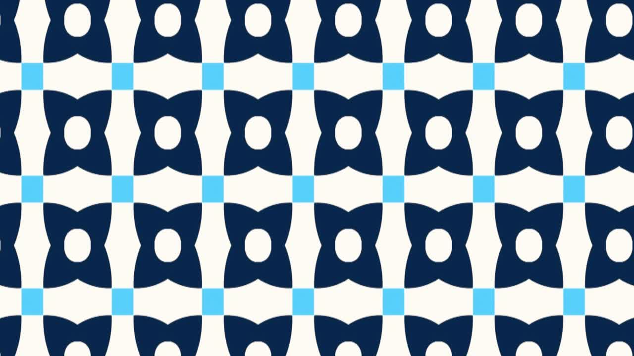Navy Bloom Matrix Seamless Floral Grid Slide Animation with Endless Panning Motion