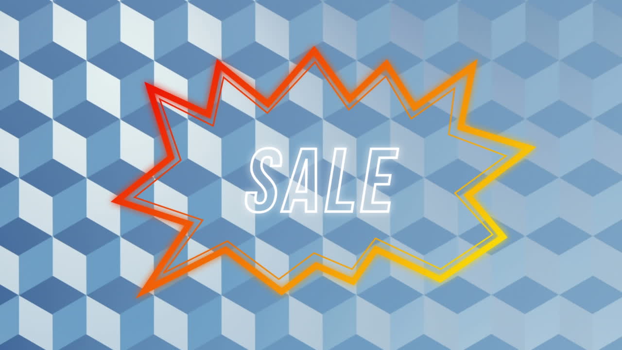 레트로 스피치 버블에서 판매 텍스트의 애니메이션