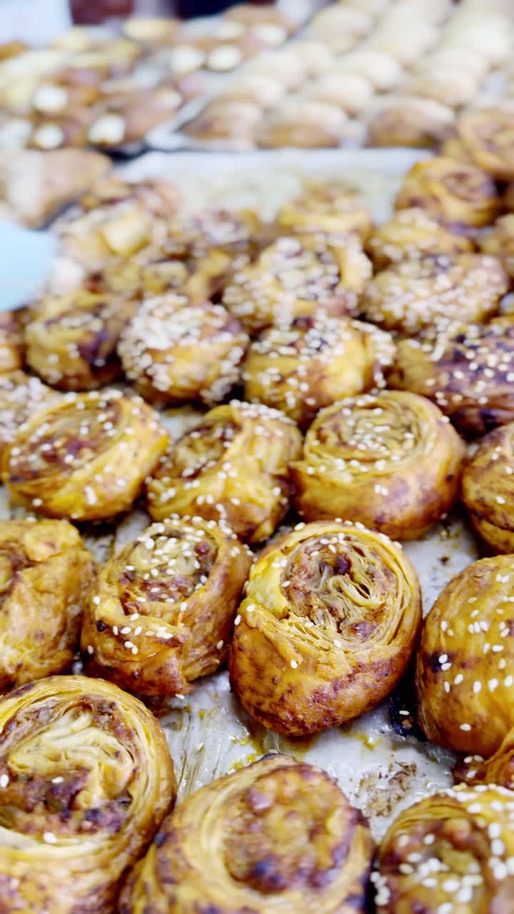 Assorted Baked Rolls on a Tray