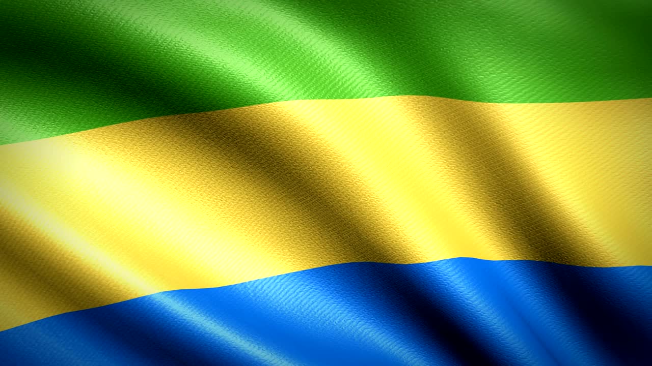 bandera de gabón. animación de bucle sin costuras. video de alta definición en 4k