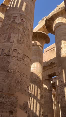 a view of ancient temples, low angle shot