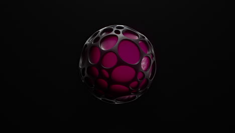 looping abstract bubble sphere animation in pink and black