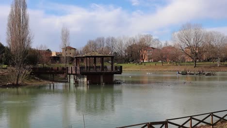 artificial lake in bologna, italy
