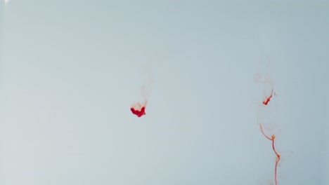 tinta roja que se disuelve en agua
