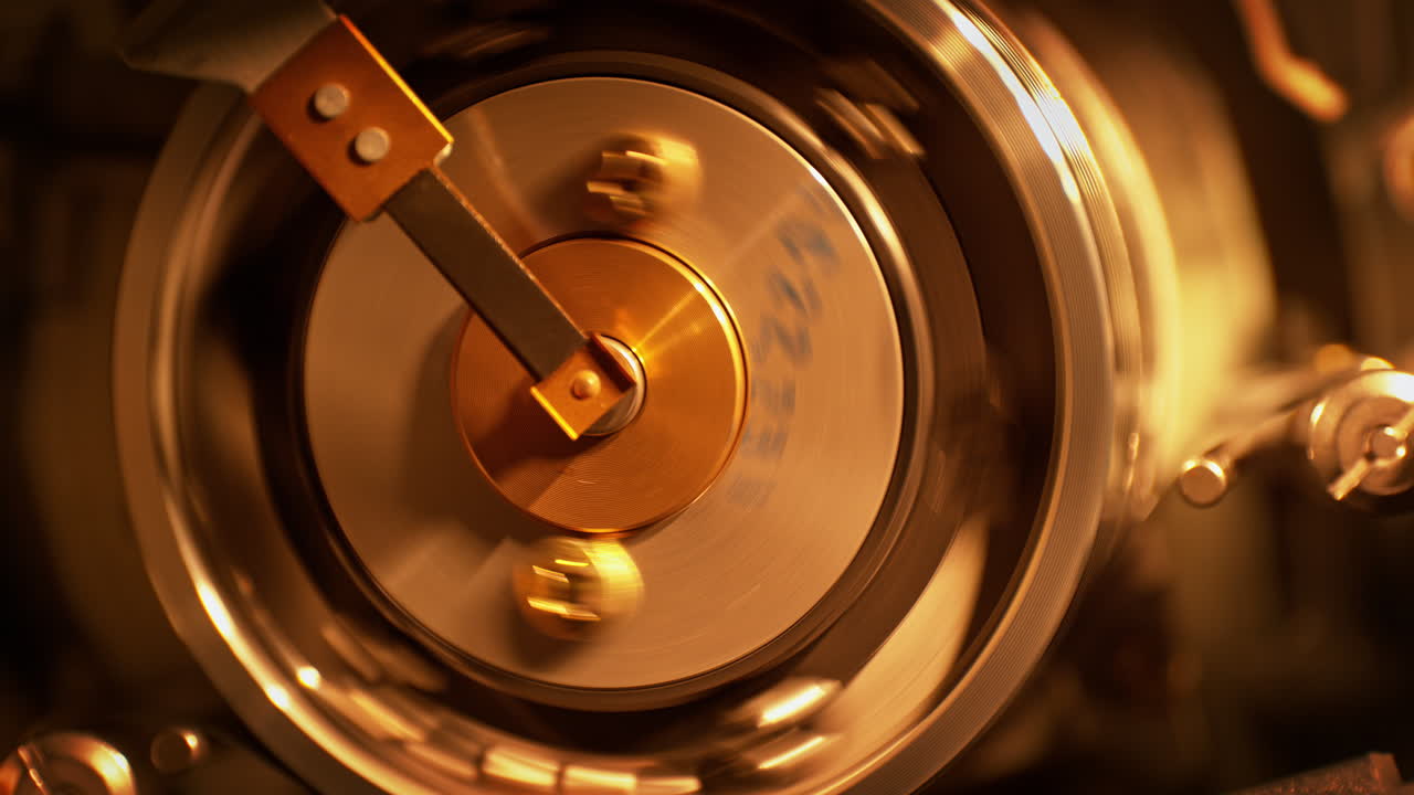 VHS Video Tape Wrapping Around the Rotating Head Drum of the Video Player - Top View, 90s Vibe