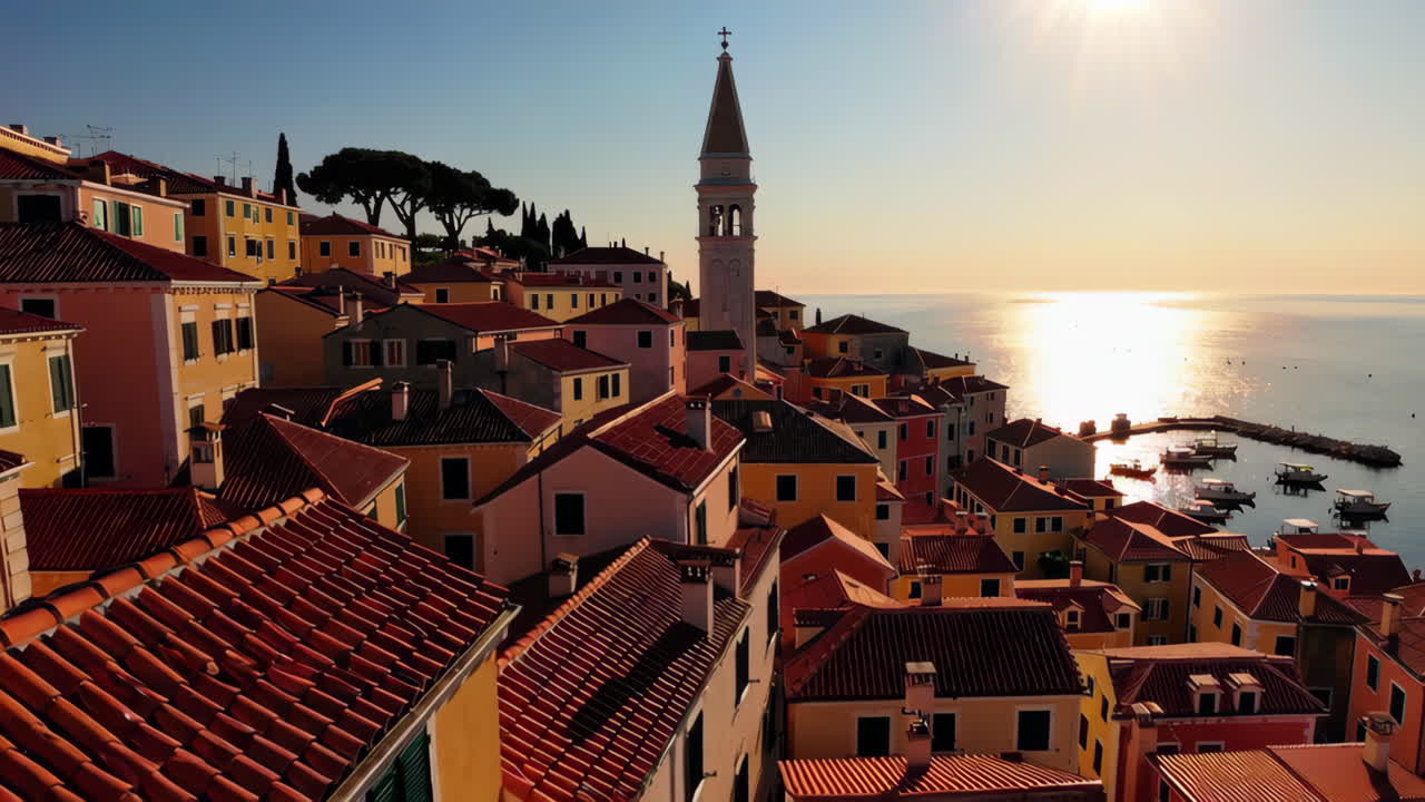 Colorful Coastal Town at Sunrise/Sunset