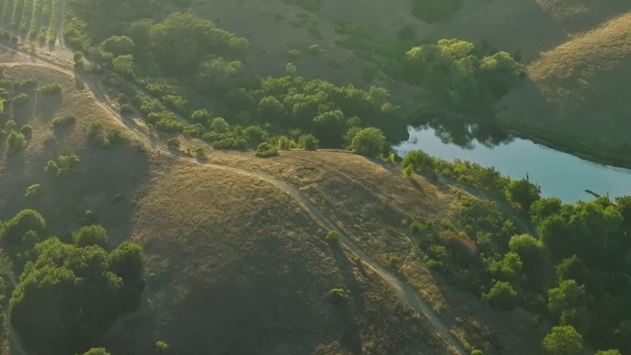 Vinmarker og bakker i Napa Valley under solen i Californien