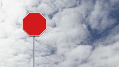 animation of  round road sign with the sky in the background