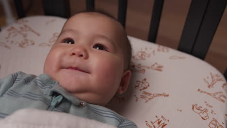 happy baby smiling and laughing, close up