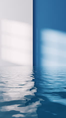 empty room with water surface, 3d rendering.