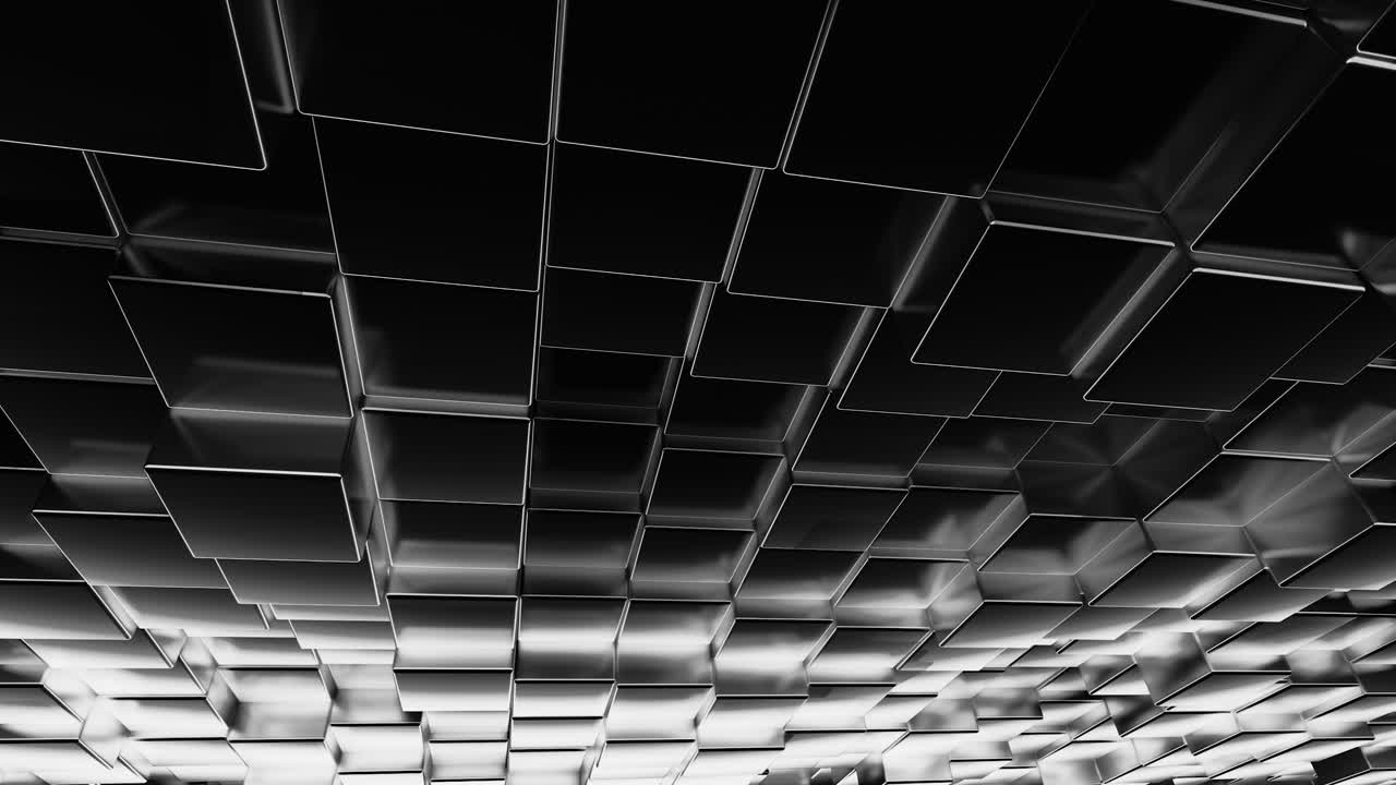 Abstract Black Metal Cube Pattern