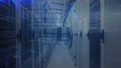 animation of data processing over server room