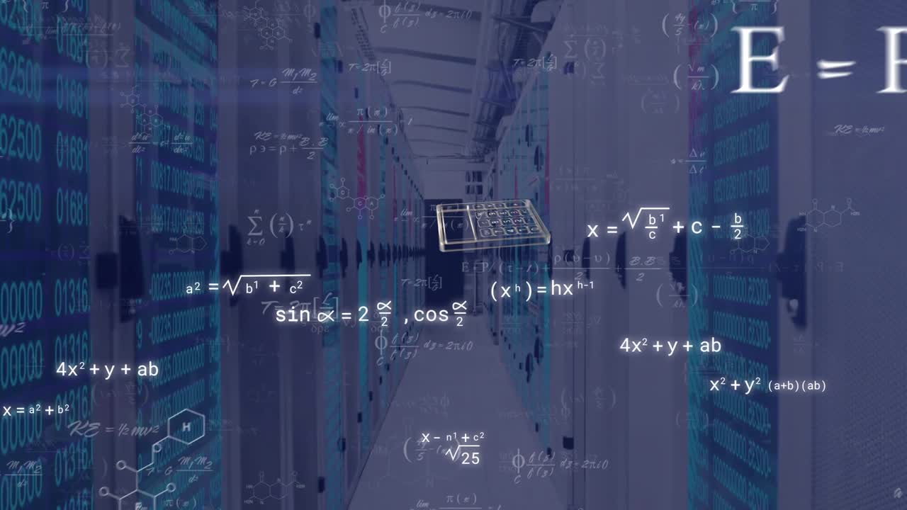 Animation of mathematical data processing over computer servers