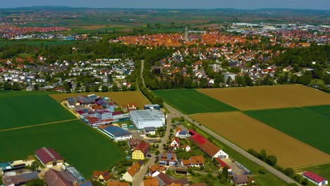 aerial view of old town of the city nördlingen in germany