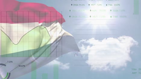 animation of data processing over flag of netherlands