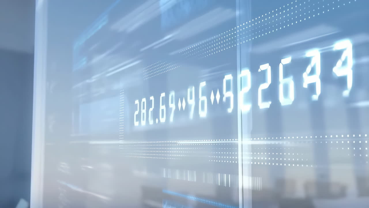 Abstract Digital Data Display on Futuristic Screen