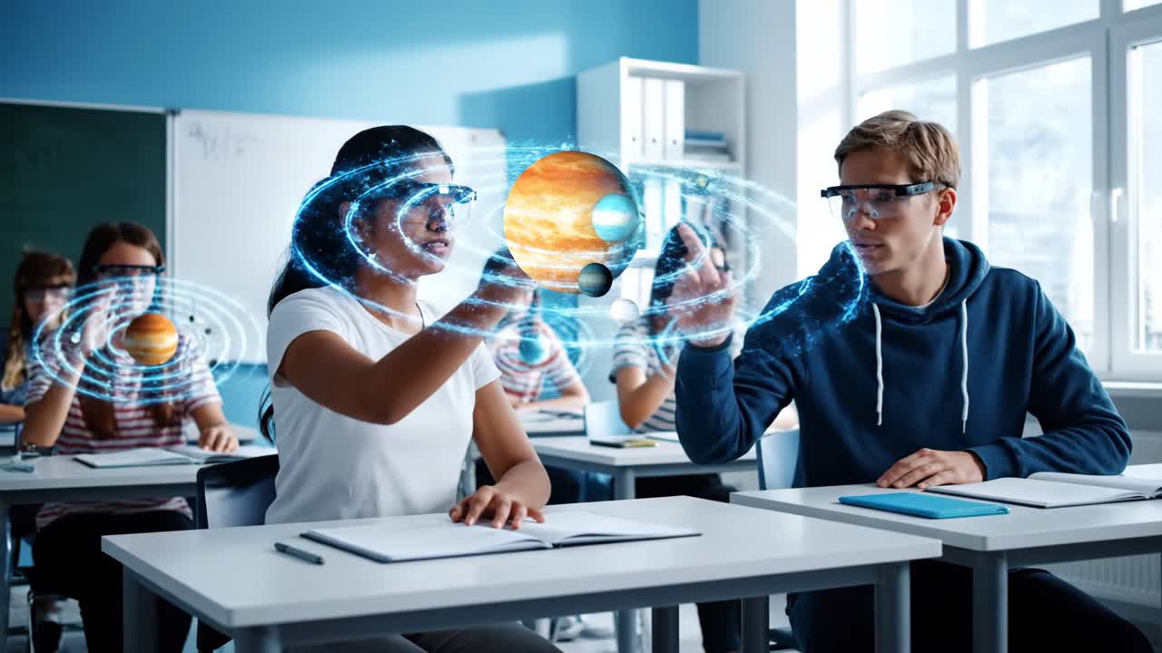 Students Using Augmented Reality in the Classroom