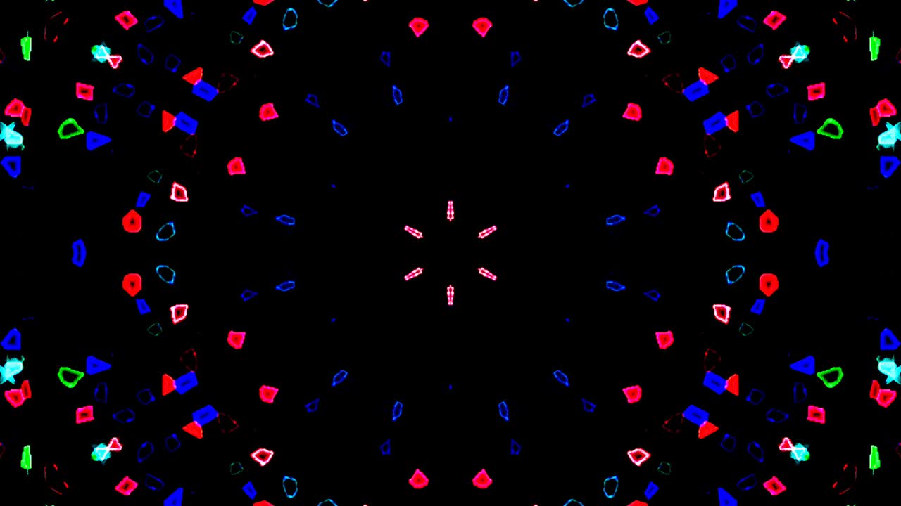 hermoso caleidoscopio abstracto que brilla, una luz radiante que regula los movimientos sutiles