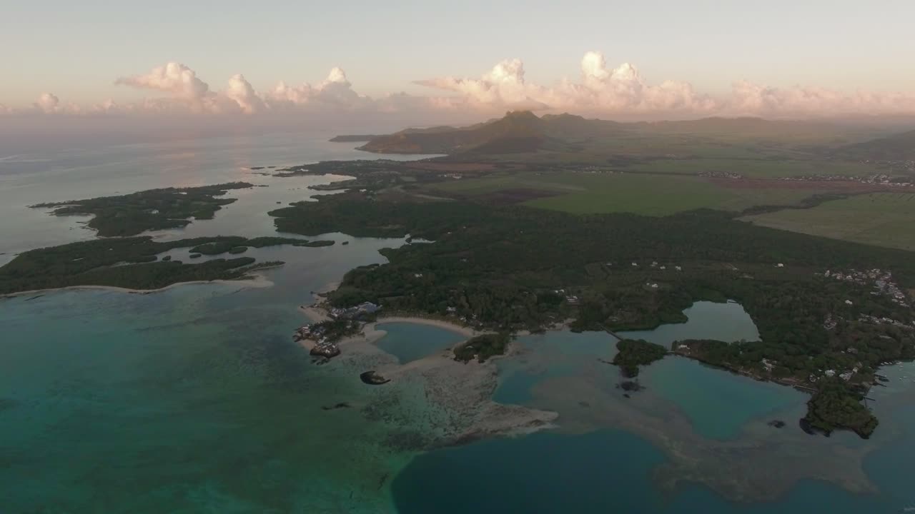 vista aérea de la costa de la isla de mauricio