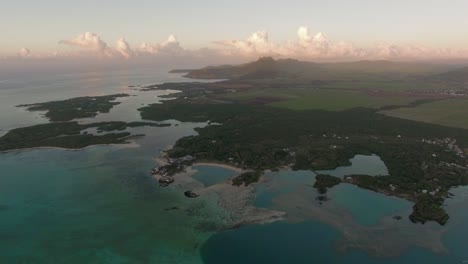 Aerial-view-of-coast-line-of-Mauritius-Island