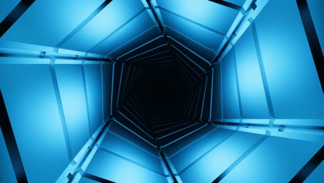 3d abstract tunnel with glowing blue light