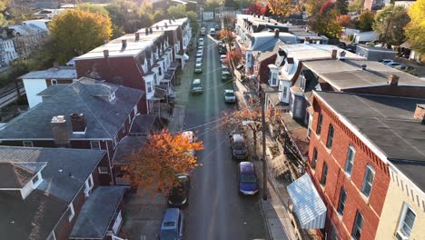 urban housing in american city during autumn