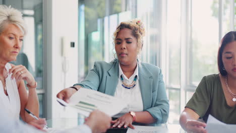 leader, business meeting and planning documents