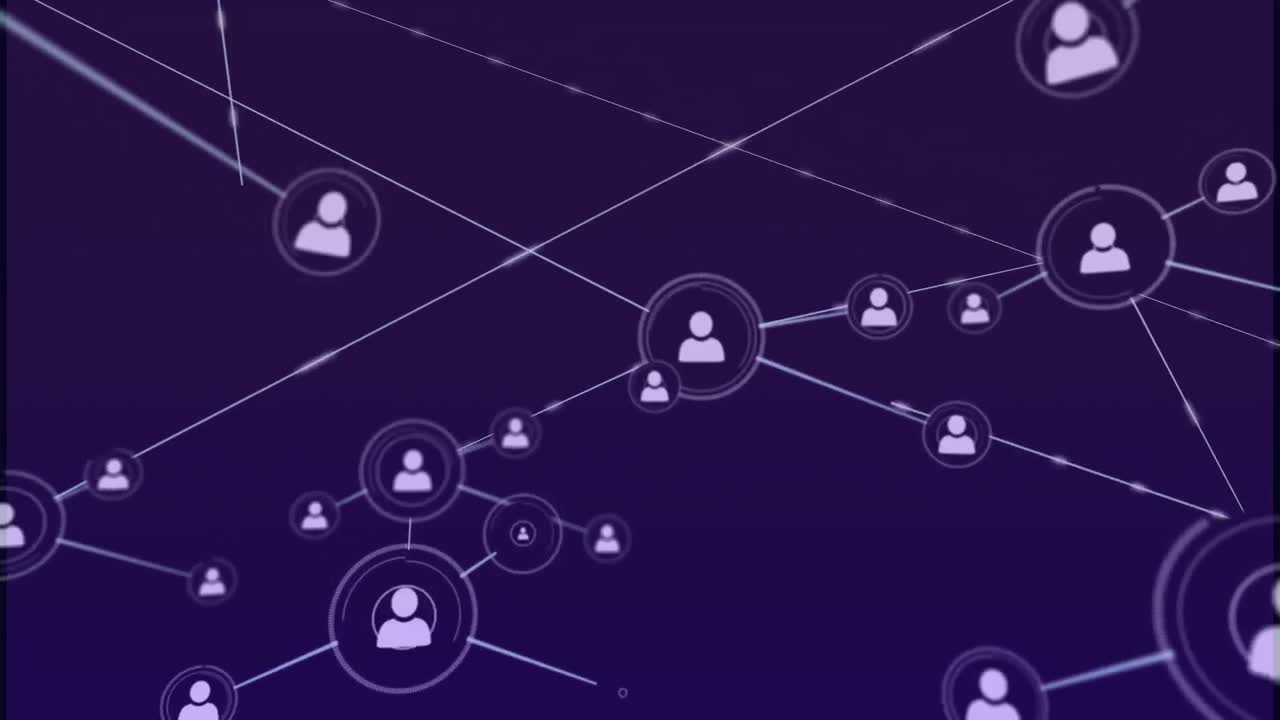 animación de la red de conexiones a través de iconos