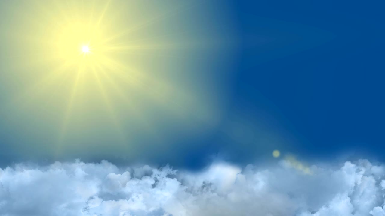 아름다운 구름 풍경, 큰 구름과 해가 뜨는 구름 어리, 비디오 루프