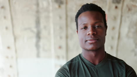 face, smile and black man outdoor for fitness