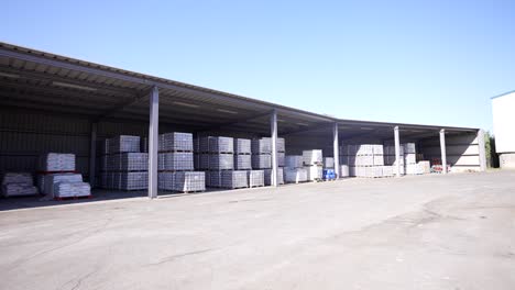 outdoor warehouse with large boxes, providing ample storage space for efficient organization and convenient inventory management