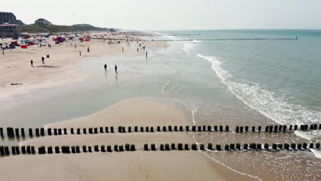 large crowded beach in the netherlands