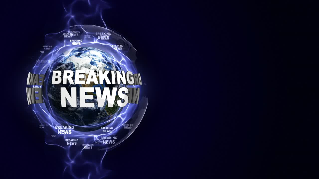 noticias de última hora texto animación y tierra, bucle