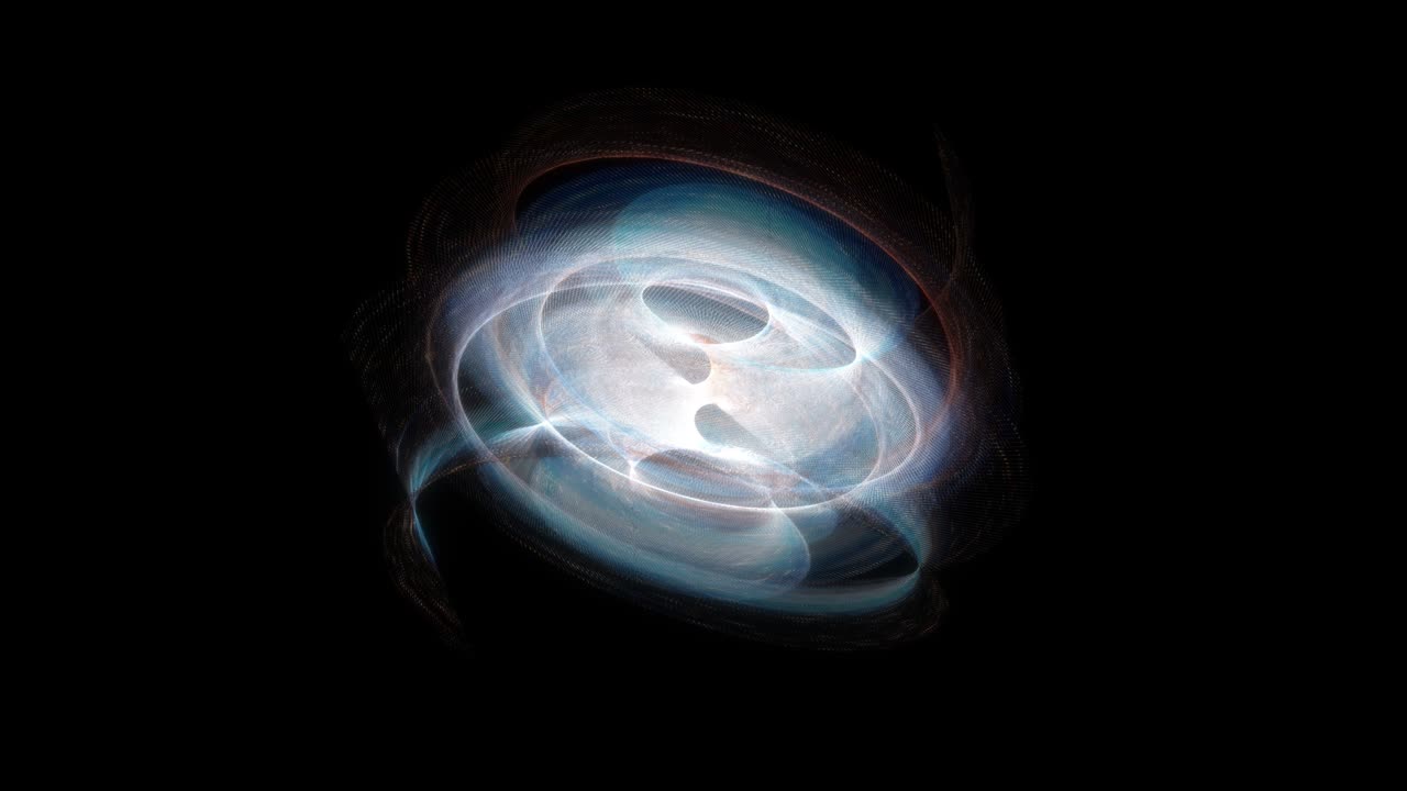 4k 3d renderización de arte abstracto objeto orgánico surrealista en curva de remolino figura ondulada redonda girando bucle sin costuras en fondo negro. arte digital 3d ciencia ficción fantasía efecto futurista elemento movimiento de remolino.