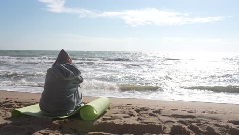 woman relaxing on a beach