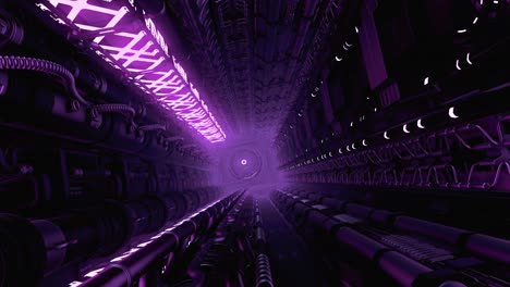 neon purple cyberpunk tunnel